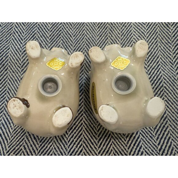 Vintage Handpainted Ceramic Pig Salt & Pepper Shakers MOC Japan Cute Collectible - Picture 4 of 11